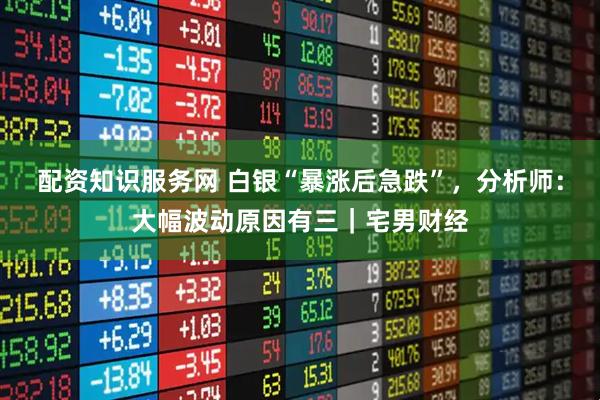 配资知识服务网 白银“暴涨后急跌”，分析师：大幅波动原因有三｜宅男财经