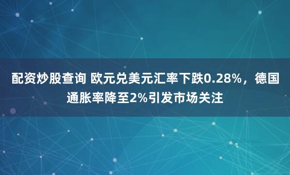 配资炒股查询 欧元兑美元汇率下跌0.28%，德国通胀率降至2%引发市场关注